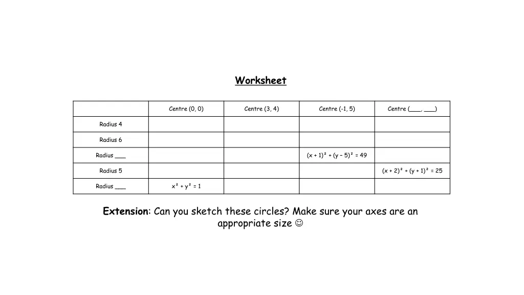 worksheet
