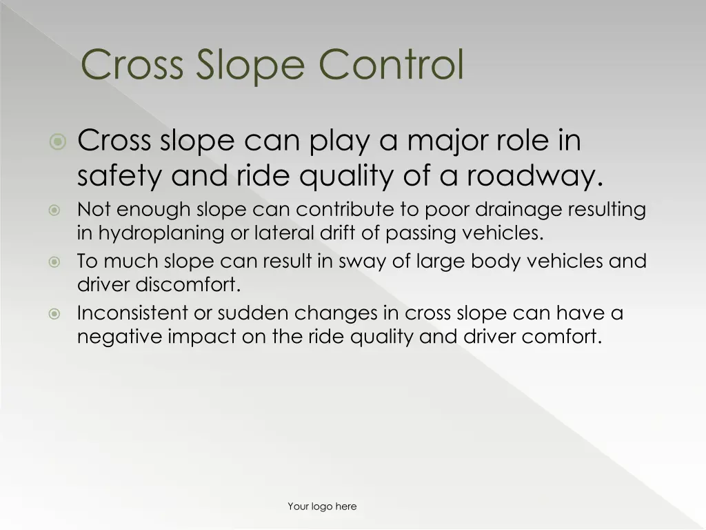 cross slope control