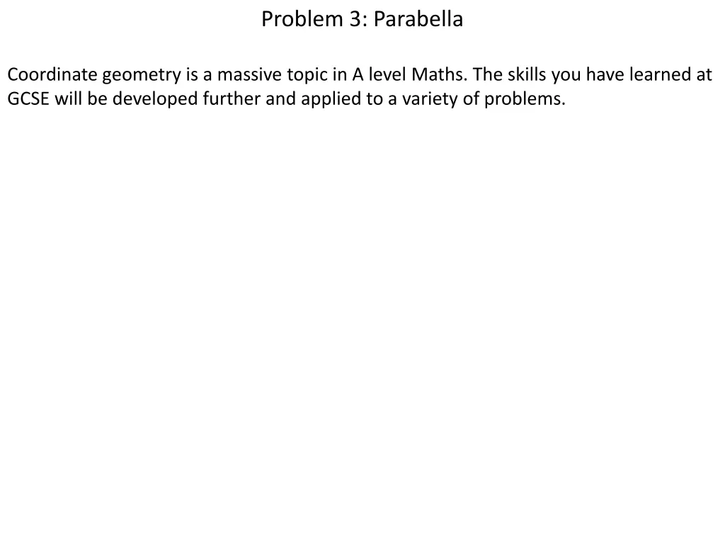 problem 3 parabella