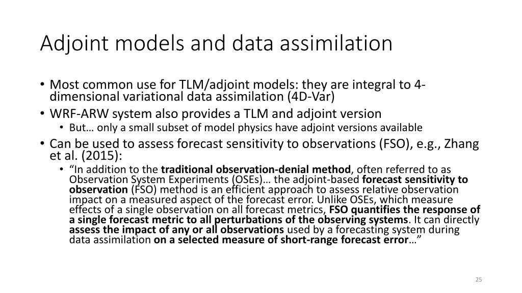 adjoint models and data assimilation