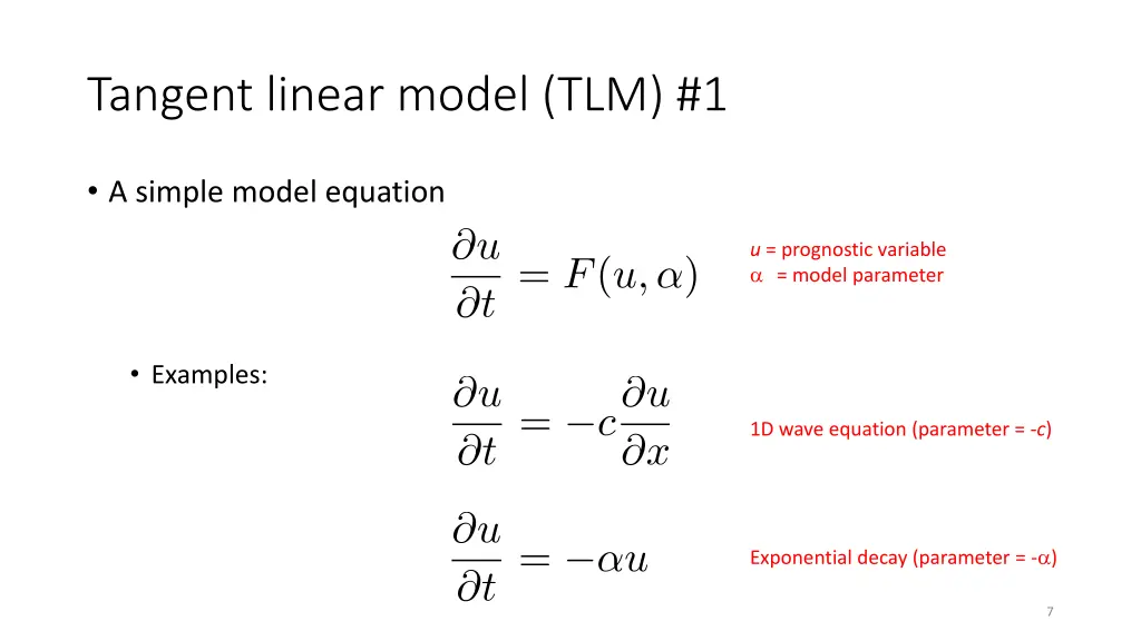 tangent linear model tlm 1