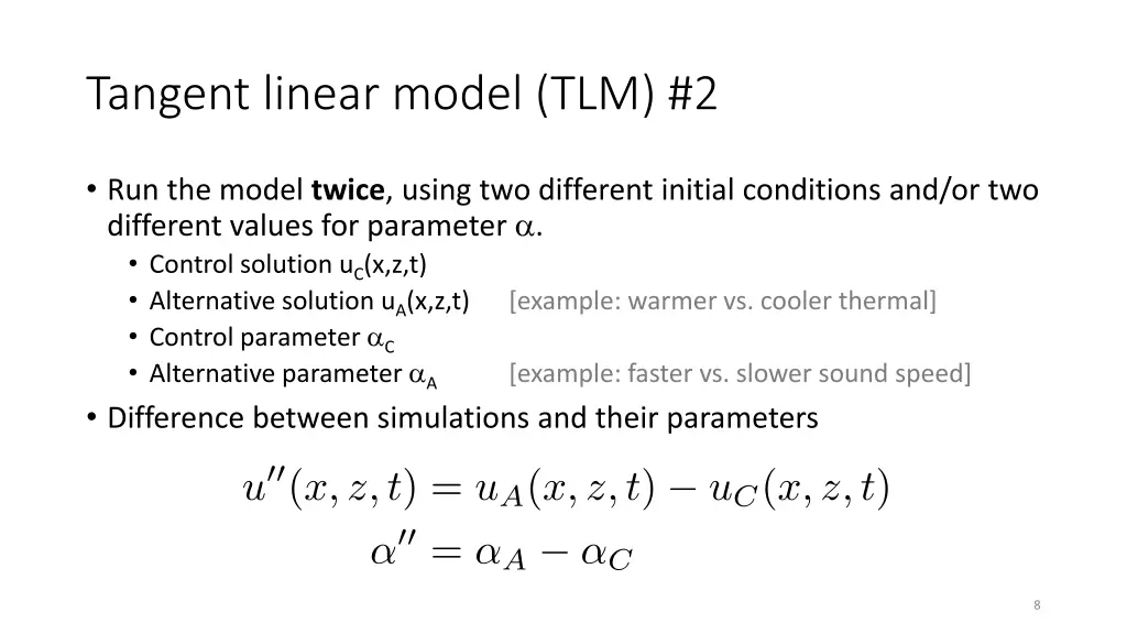 tangent linear model tlm 2