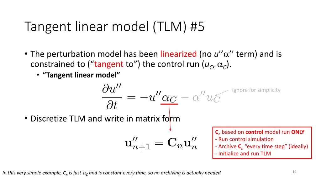 tangent linear model tlm 5