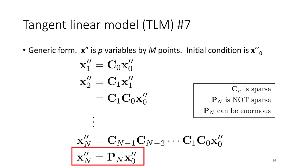 tangent linear model tlm 7
