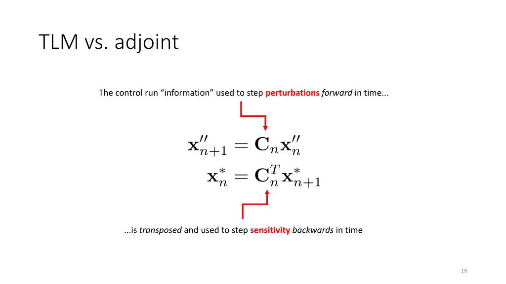 tlm vs adjoint
