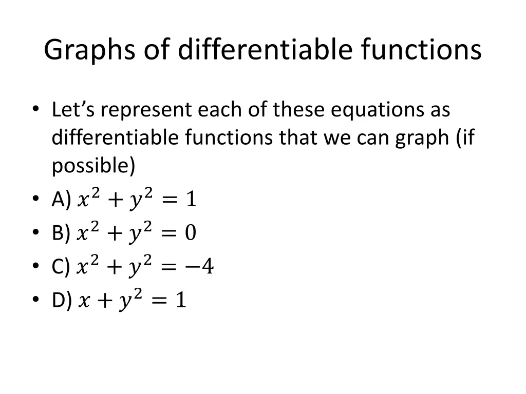 graphs of differentiable functions
