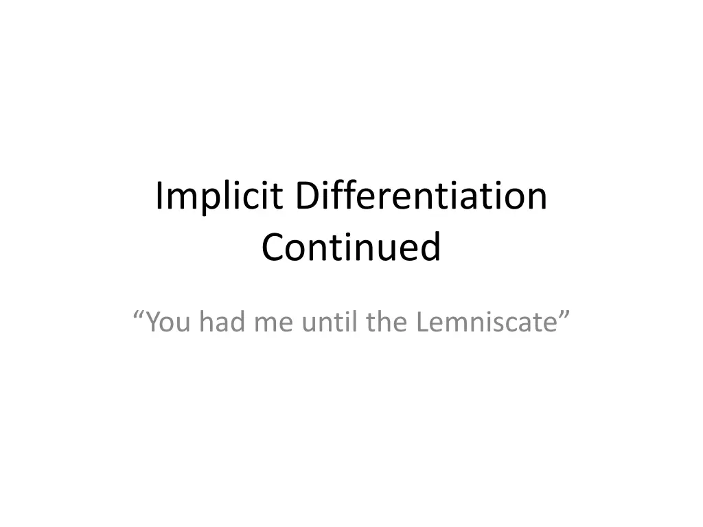 implicit differentiation continued