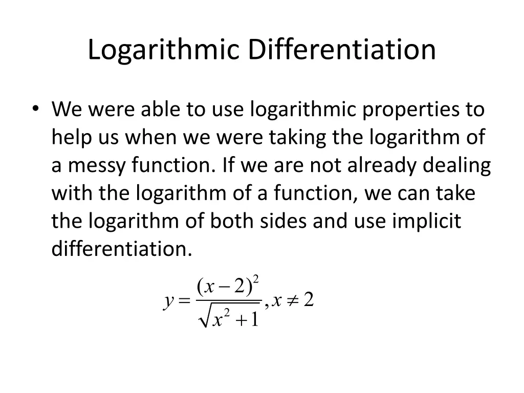 logarithmic differentiation