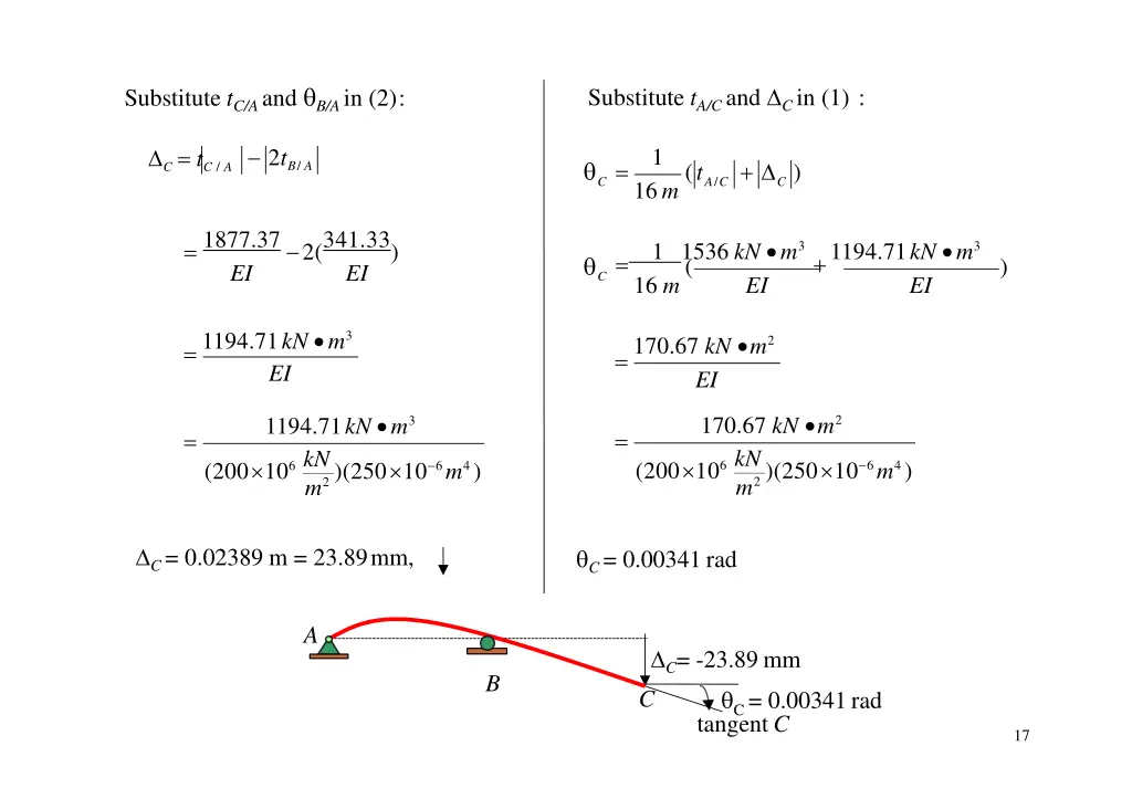 substitute t c a and b a in 2