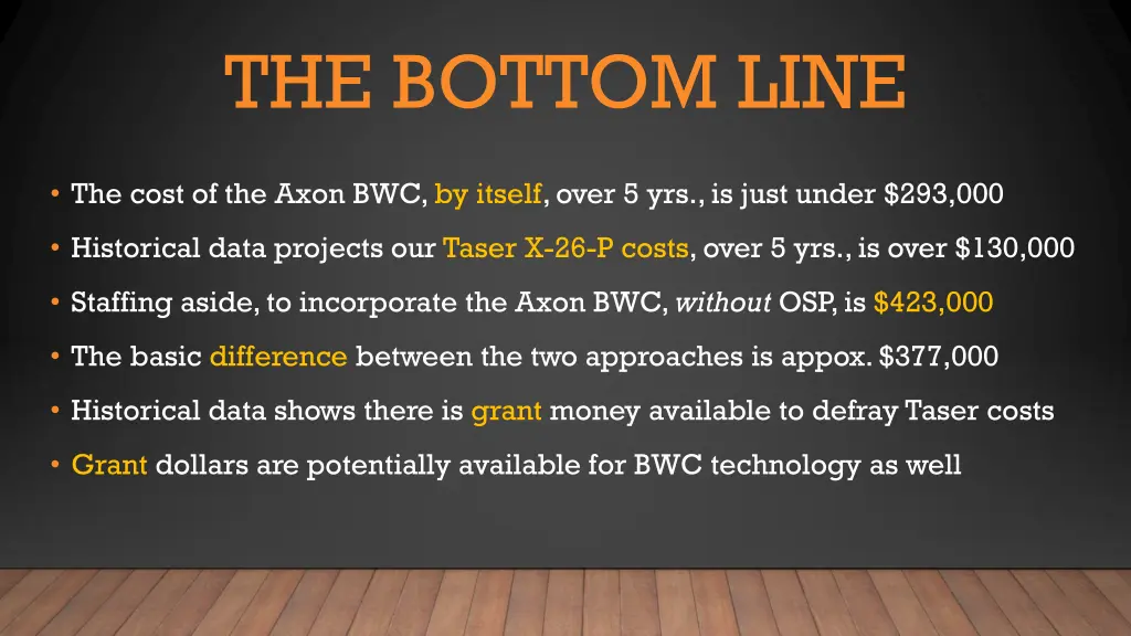 the bottom line