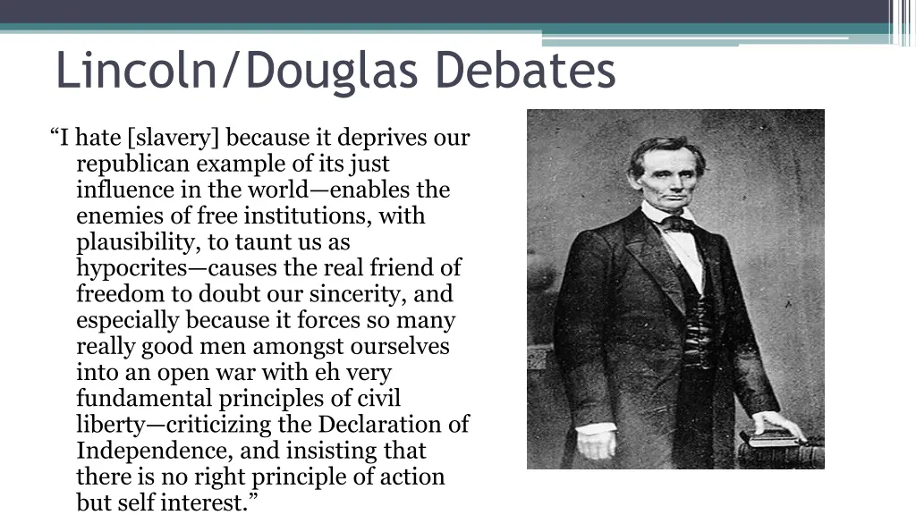 lincoln douglas debates 1