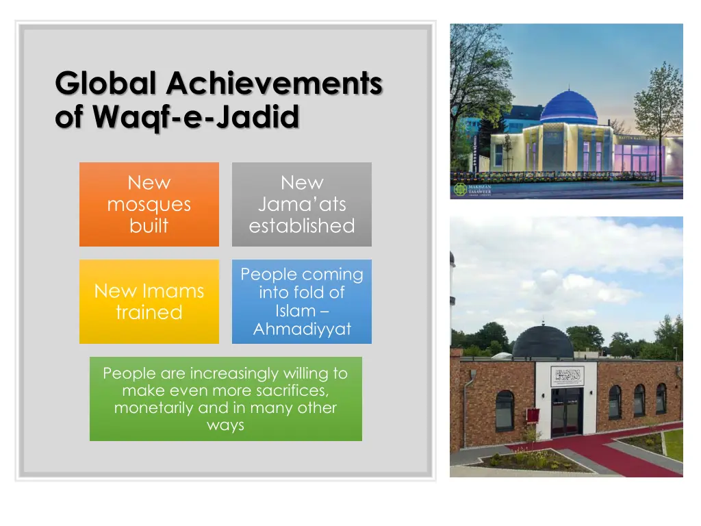 global achievements of waqf e jadid