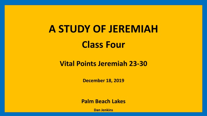 a study of jeremiah class four