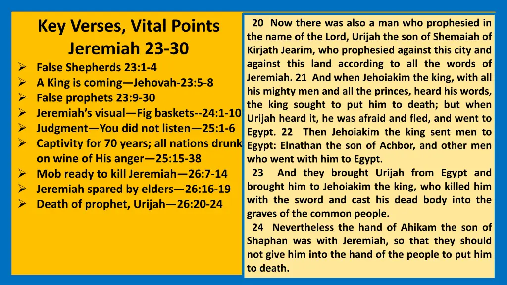 key verses vital points jeremiah 23 30 false 12