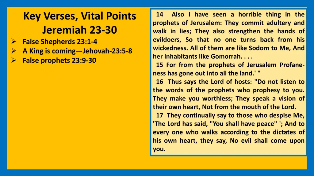 key verses vital points jeremiah 23 30 false 3