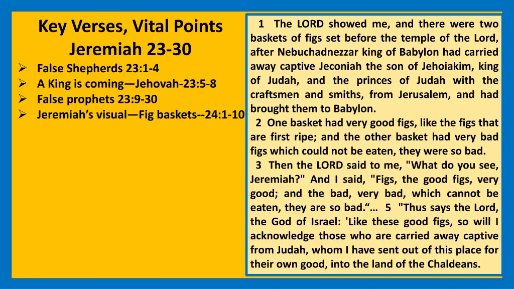key verses vital points jeremiah 23 30 false 5