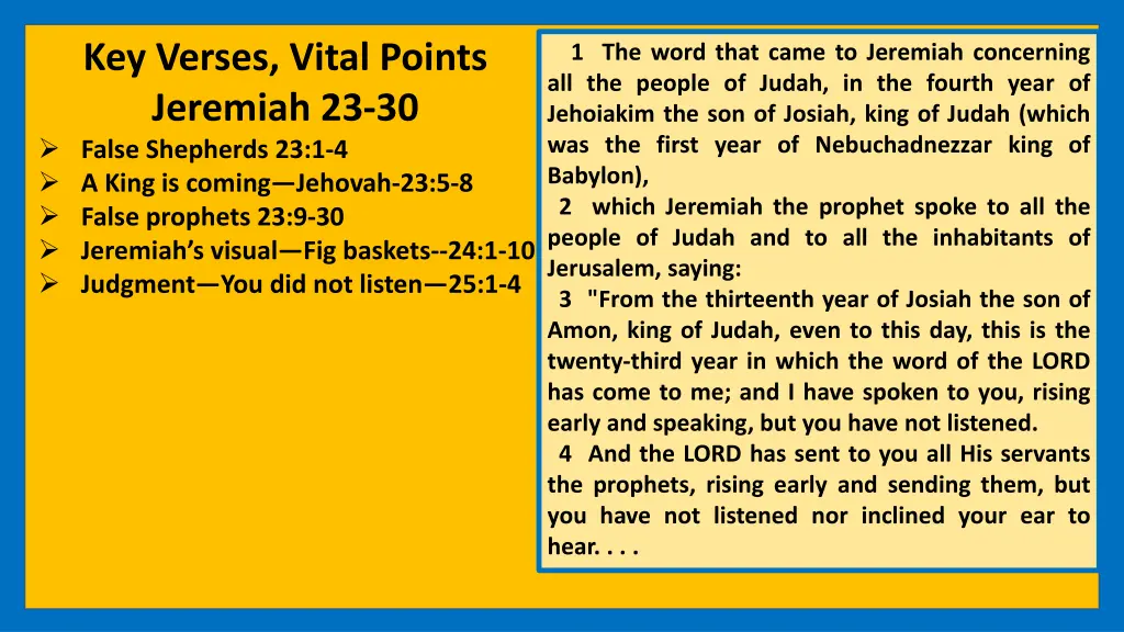 key verses vital points jeremiah 23 30 false 7