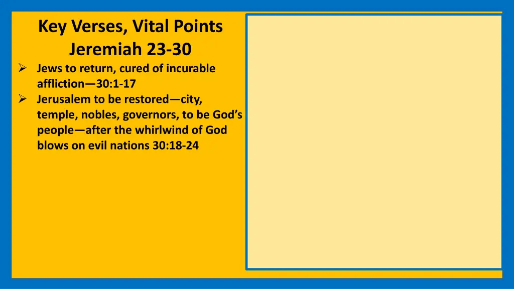 key verses vital points jeremiah 23 30 jews 1