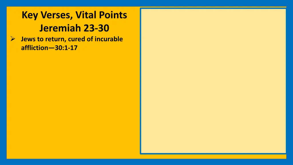 key verses vital points jeremiah 23 30 jews