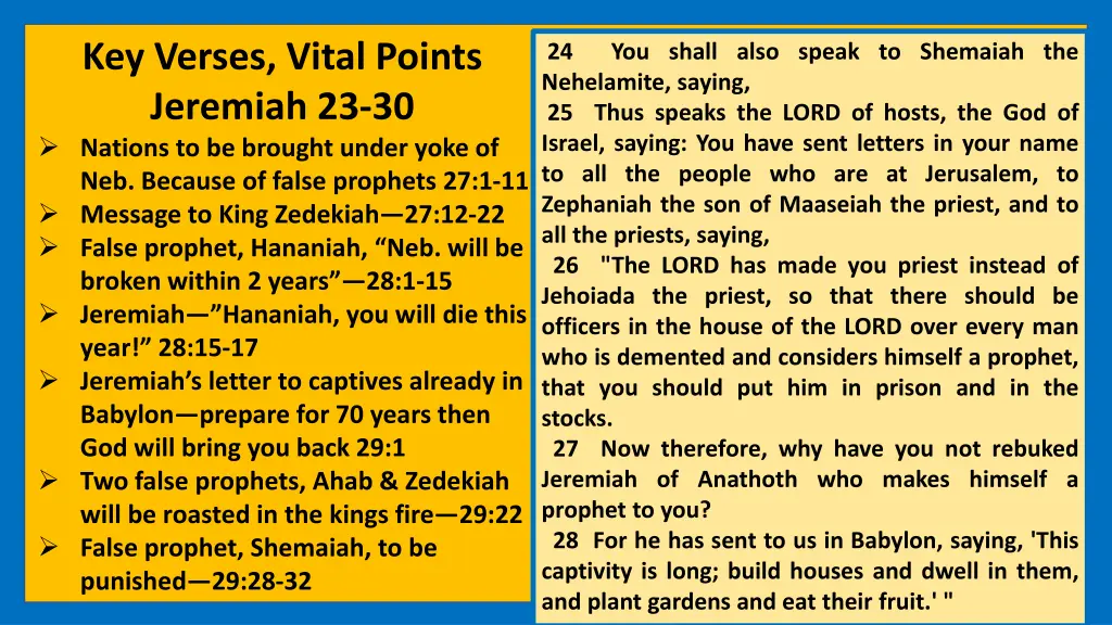 key verses vital points jeremiah 23 30 nations 8