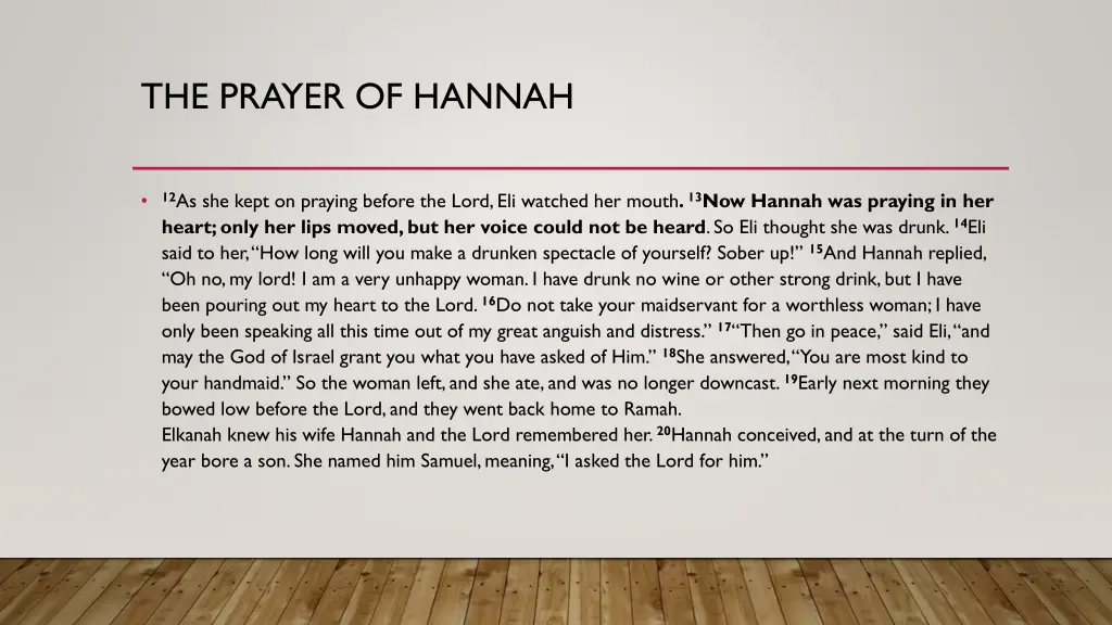 the prayer of hannah 1
