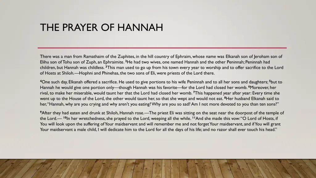 the prayer of hannah
