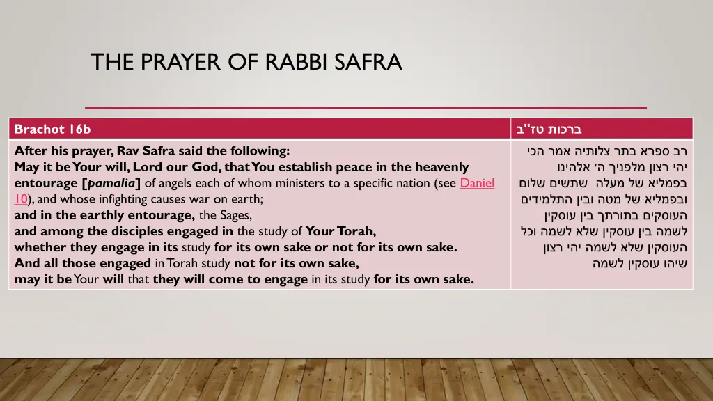 the prayer of rabbi safra