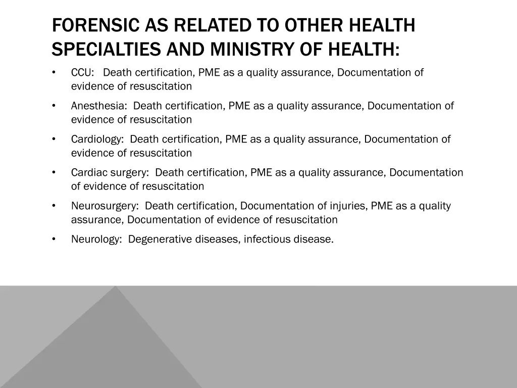 forensic as related to other health specialties 1