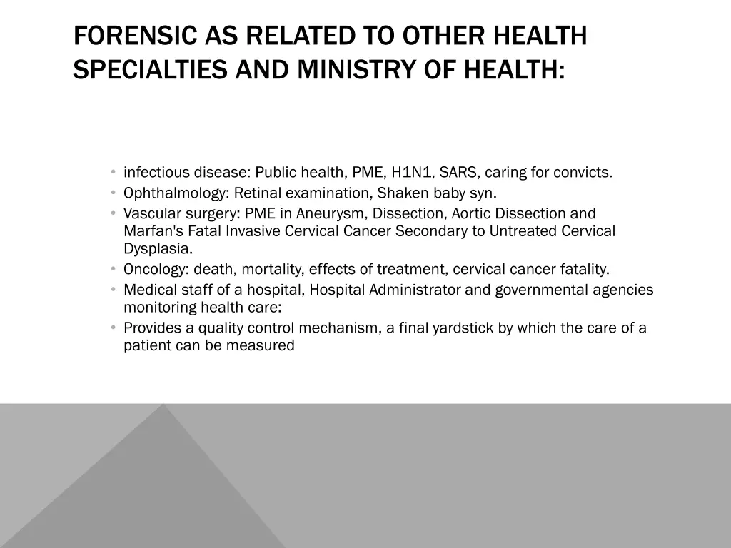 forensic as related to other health specialties 3