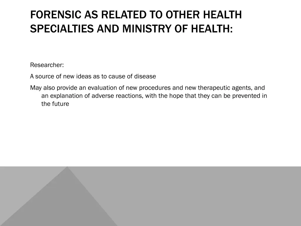 forensic as related to other health specialties 4