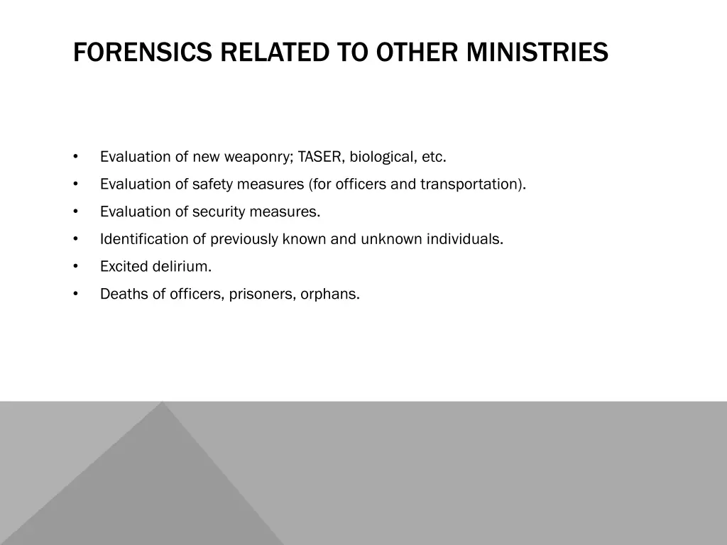 forensics related to other ministries 1