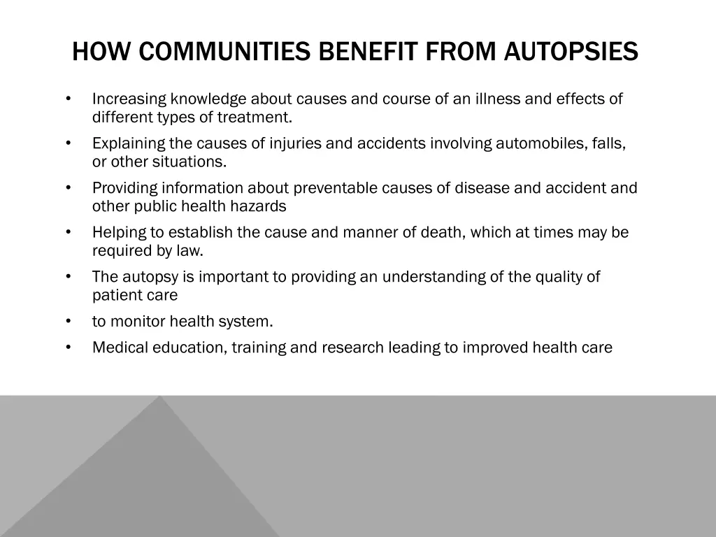 how communities benefit from autopsies