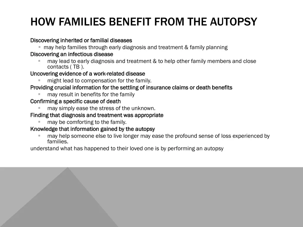 how families benefit from the autopsy