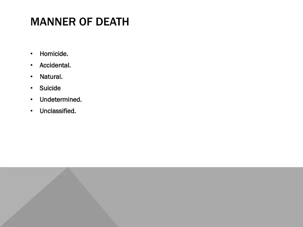 manner of death
