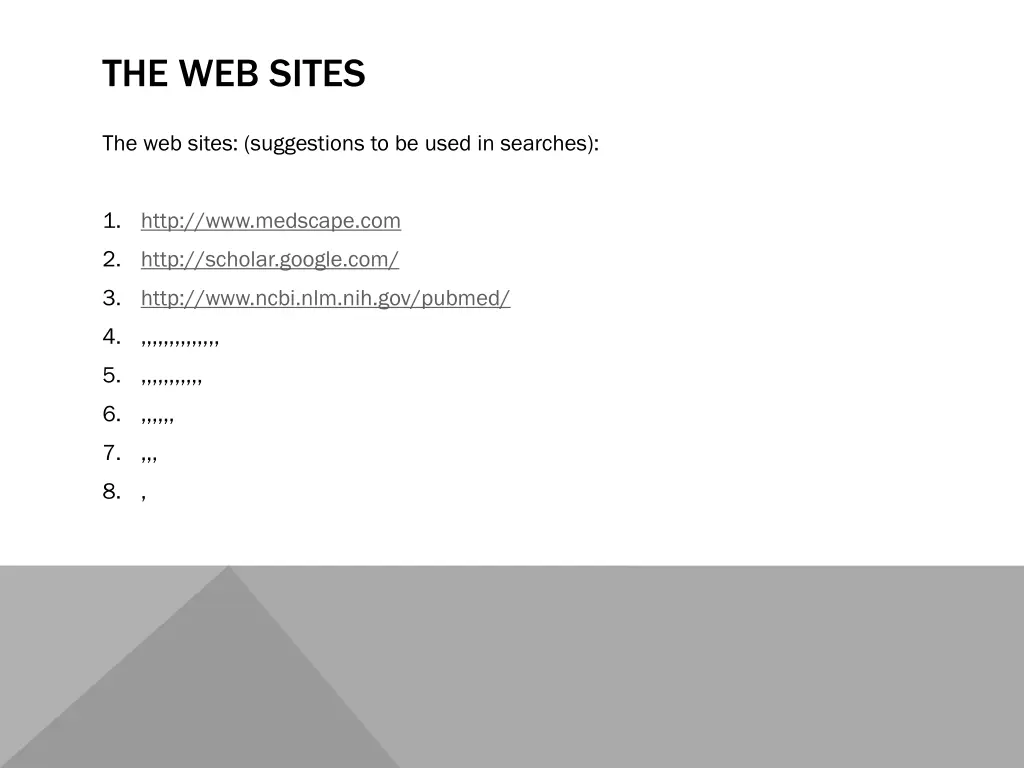 the web sites