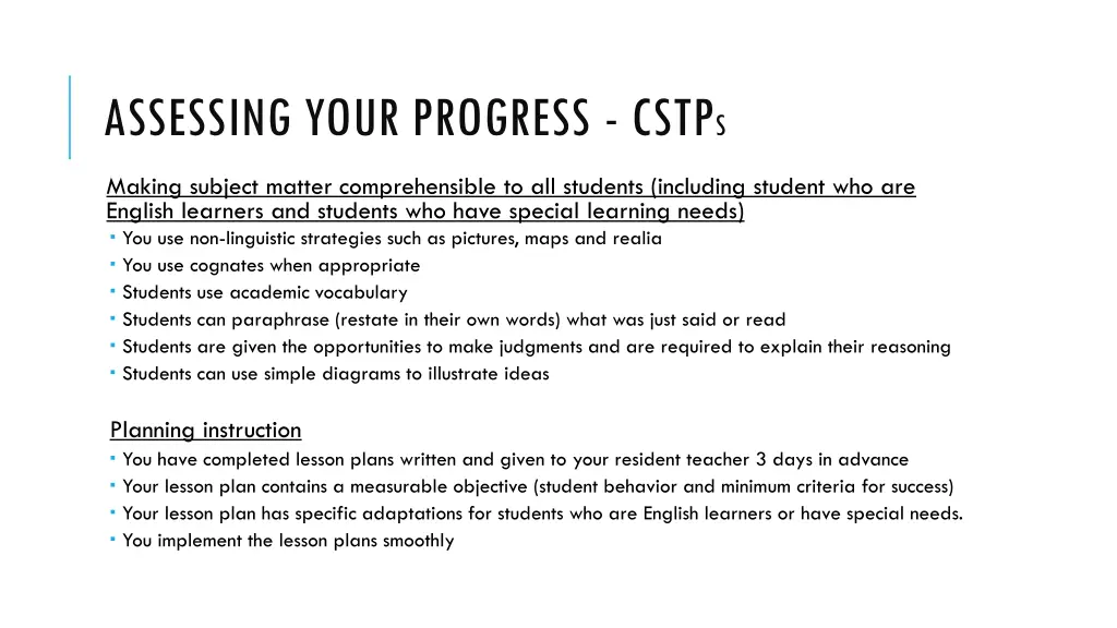 assessing your progress cstp s 1