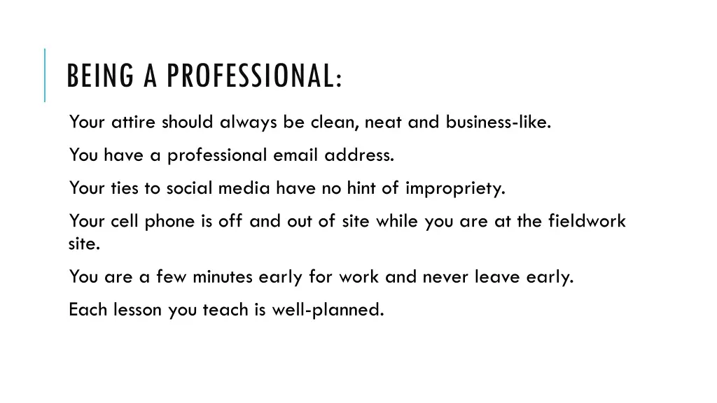 being a professional