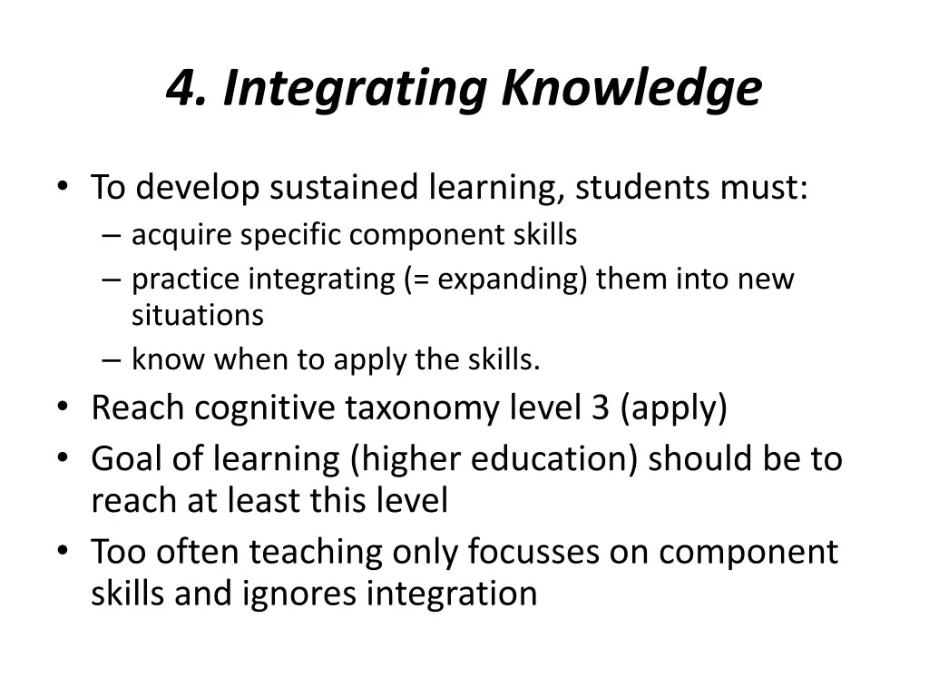 4 integrating knowledge