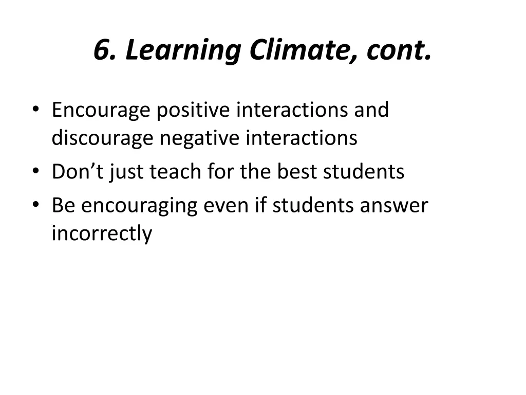 6 learning climate cont