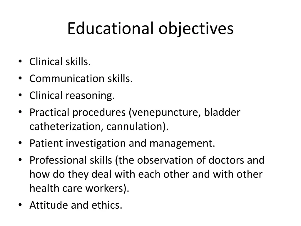 educational objectives