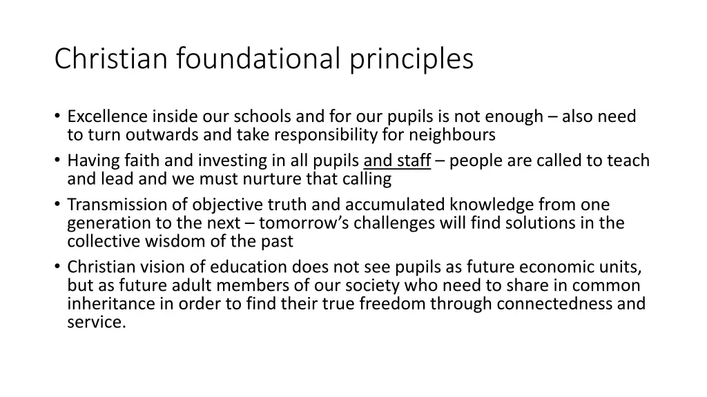 christian foundational principles