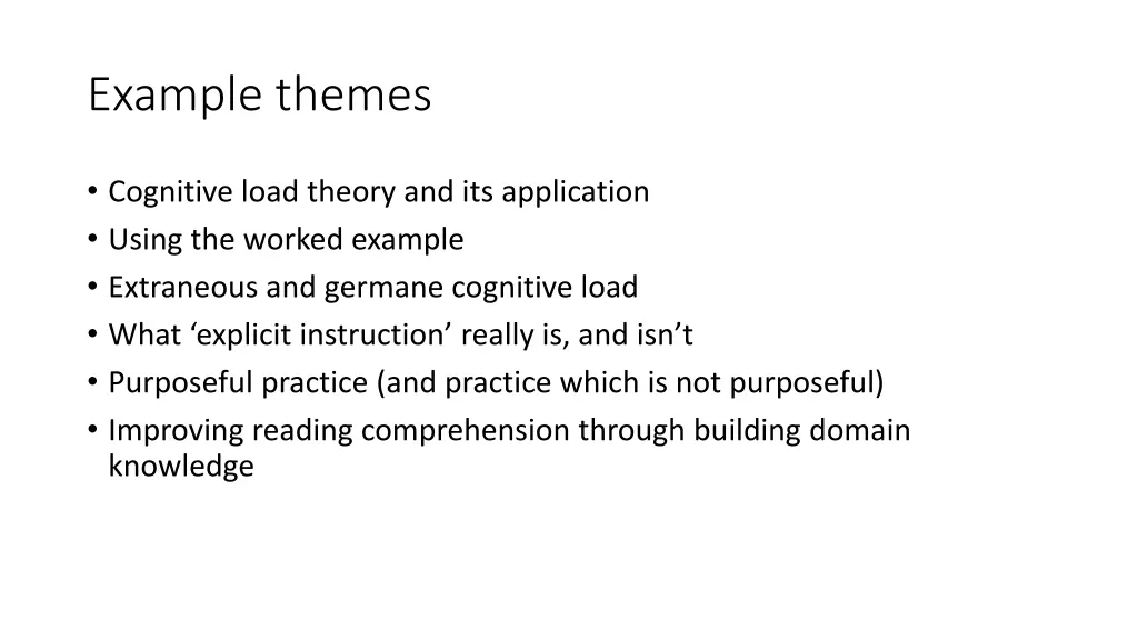 example themes
