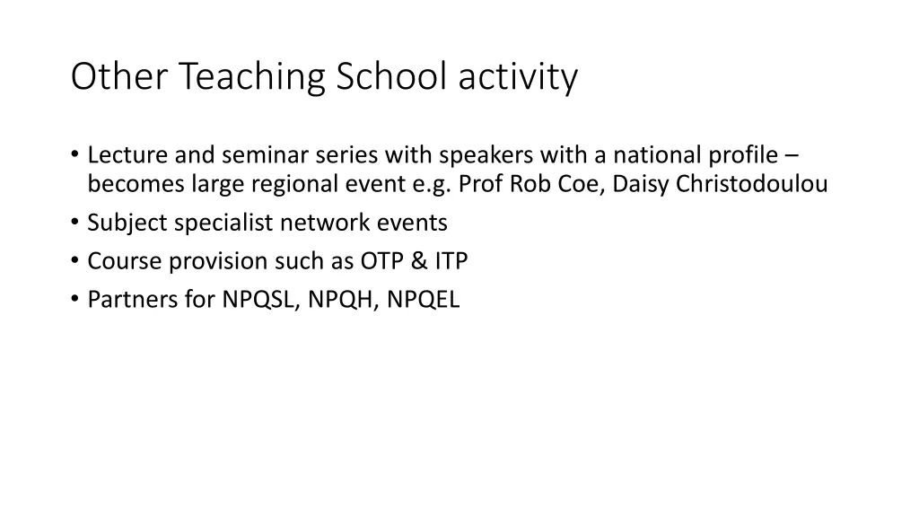 other teaching school activity