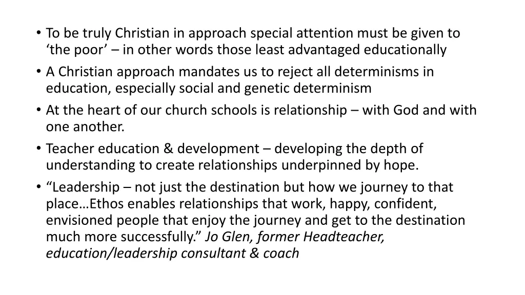 to be truly christian in approach special