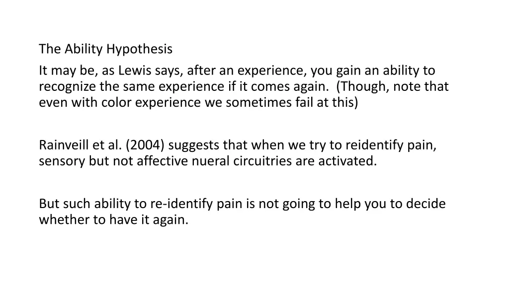 the ability hypothesis it may be as lewis says