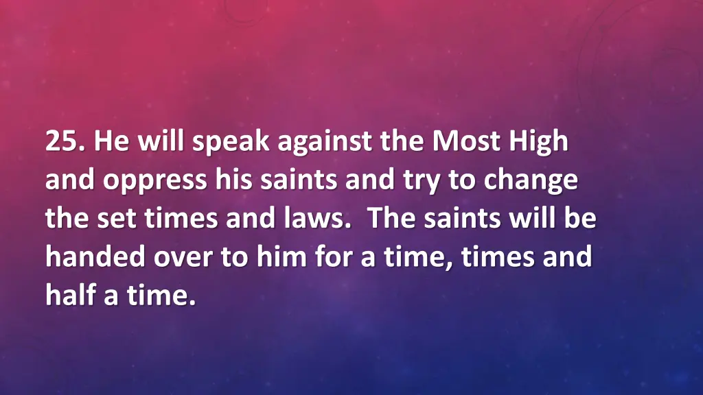 25 he will speak against the most high