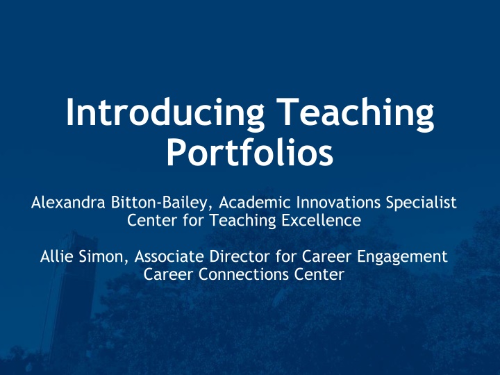 introducing teaching portfolios