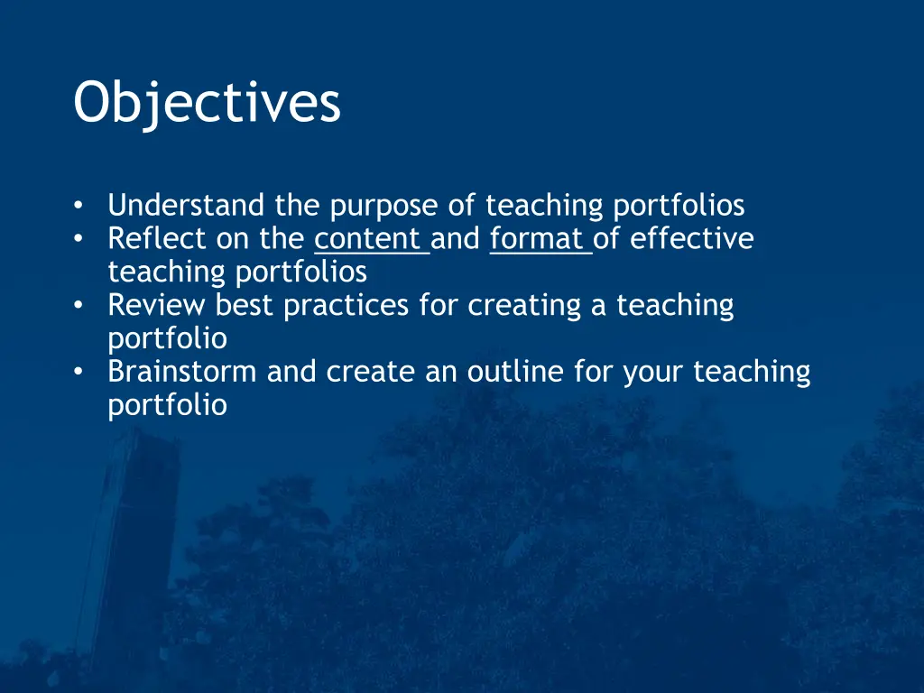 objectives
