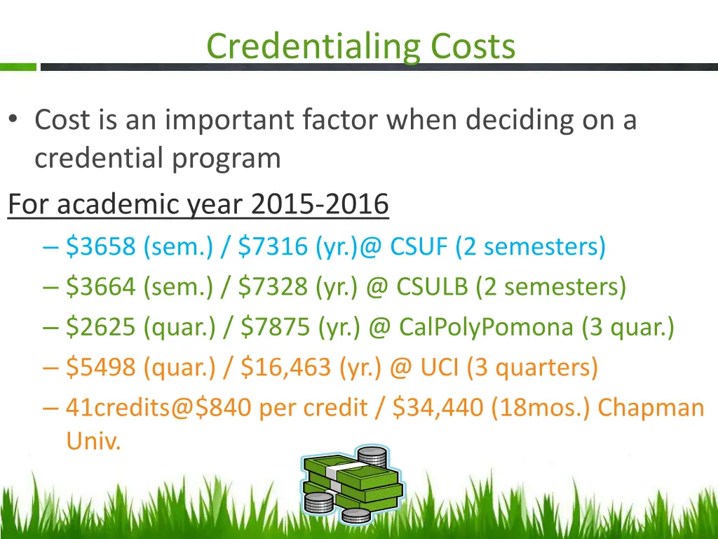 credentialing costs