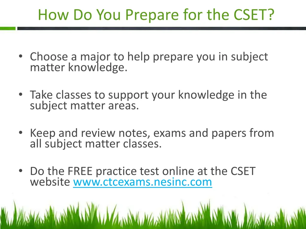 how do you prepare for the cset